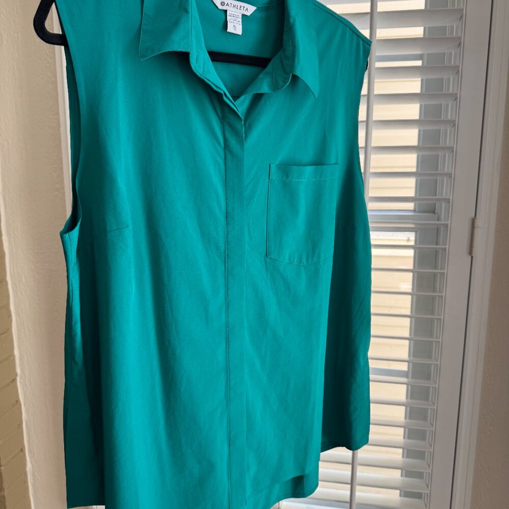 Athleta Performance Collared Button-Down Tank - image 4